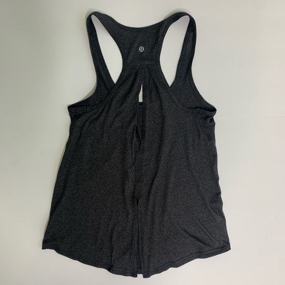 Lululemon Athletic Dark Gray Lightweight Keyhole Racerback Tank Top Size 4 - Picture 6 of 6